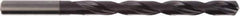 DORMER - 3.2mm, 140° Point, Spiral Flute, Solid Carbide Taper Length Drill Bit - TiAlN Finish, 37mm Flute Length, 79mm OAL - Apex Tool & Supply