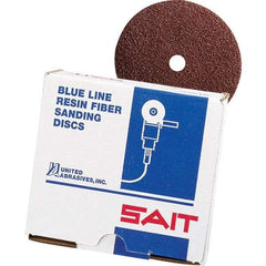 Sait - 5" Diam 7/8" Hole 36 Grit Fiber Disc - Aluminum Oxide, 10,000 Max RPM - Apex Tool & Supply