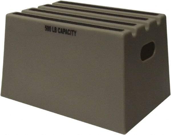 Diversified Plastics - 11-3/4" High x 13-5/8" Wide x 19-1/4" Deep, Gray Step Stool - 500 Lb Capacity - Apex Tool & Supply