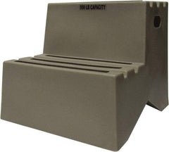Diversified Plastics - 19-1/2" High x 18-1/8" Wide x 24-1/2" Deep, Gray Step Stool - 500 Lb Capacity - Apex Tool & Supply