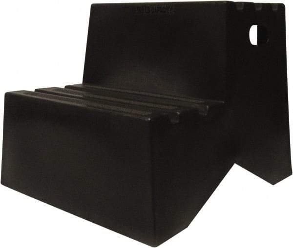 Diversified Plastics - 19-1/2" High x 18-1/8" Wide x 24-1/2" Deep, Black Step Stool - 500 Lb Capacity - Apex Tool & Supply