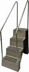 Diversified Plastics - 4 Steps, 6' 1-1/2"' High, Polypropylene Step Stand - 500 Lb Load Capacity, 22" Base Width - Apex Tool & Supply