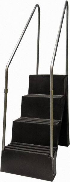 Diversified Plastics - 4 Steps, 6' 1-1/2"' High, Polypropylene Step Stand - 500 Lb Load Capacity, 22" Base Width - Apex Tool & Supply