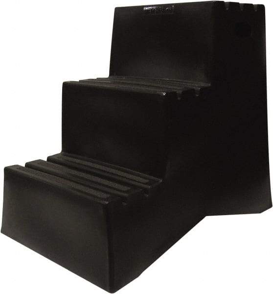 Diversified Plastics - 3 Steps, 2' 5-1/2"' High, Polypropylene Step Stand - 500 Lb Load Capacity, 21" Base Width - Apex Tool & Supply
