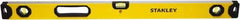 Stanley - Magnetic 48" Long 3 Vial Box Beam Level - Aluminum, Yellow, 1 Level & 2 Plumb Vials - Apex Tool & Supply