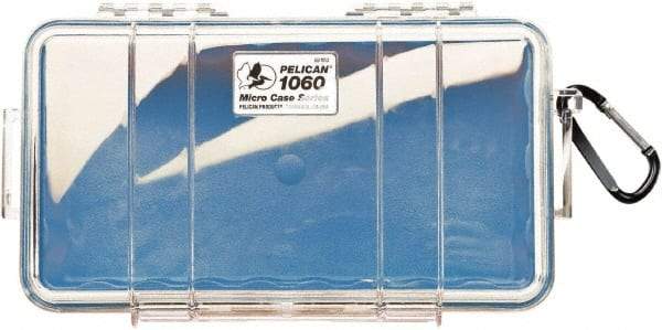 Pelican Products, Inc. - 5-9/16" Wide x 2-5/8" High, Clamshell Hard Case - Clear/Blue, Polycarbonate - Apex Tool & Supply