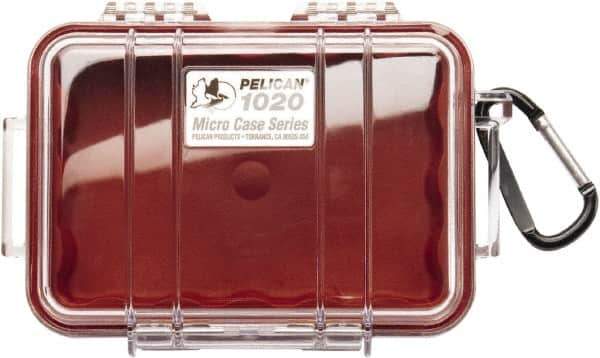 Pelican Products, Inc. - 4-3/4" Wide x 2-1/8" High, Clamshell Hard Case - Clear/Red, Polycarbonate - Apex Tool & Supply