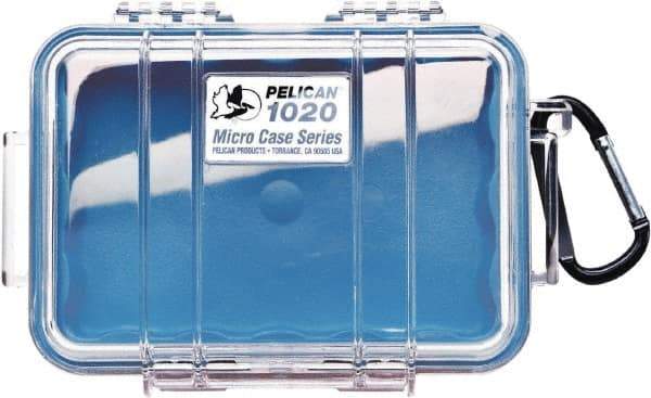 Pelican Products, Inc. - 4-3/4" Wide x 2-1/8" High, Clamshell Hard Case - Clear/Blue, Polycarbonate - Apex Tool & Supply