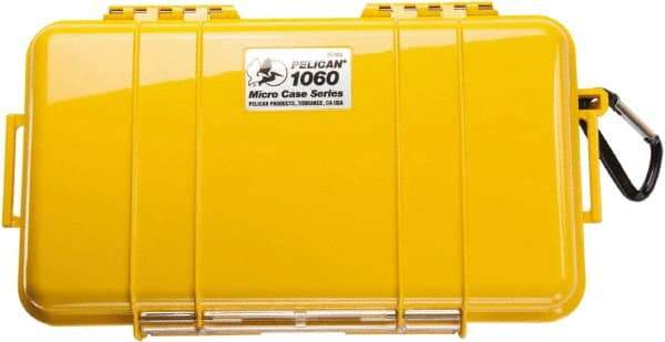 Pelican Products, Inc. - 5-9/16" Wide x 2-5/8" High, Clamshell Hard Case - Yellow, Polycarbonate - Apex Tool & Supply