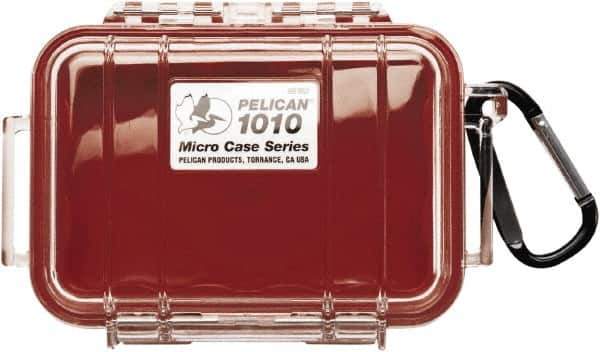 Pelican Products, Inc. - 4-1/16" Wide x 2-1/8" High, Clamshell Hard Case - Clear/Red, Polycarbonate - Apex Tool & Supply