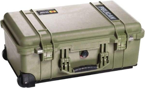 Pelican Products, Inc. - 13-13/16" Wide x 9" High, Clamshell Hard Case - Olive, Plastic - Apex Tool & Supply