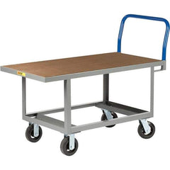 Little Giant - 2,000 Lb Capacity Steel Platform Truck - Steel Deck, 40" OAW, 48" Platform Length, Mold On Rubber Casters - Apex Tool & Supply