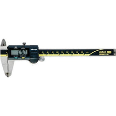 Mitutoyo - 0 to 6" Range 0.01mm Resolution, Electronic Caliper - Steel with 40mm Carbide-Tipped Jaws, 0.001" Accuracy - Apex Tool & Supply