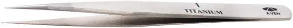 Aven - 4-1/2" OAL 1 Precision Tweezers - Fine Straight Point - Apex Tool & Supply