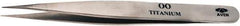 Aven - 4-3/4" OAL OO-SA Precision Tweezers - Fine Straight Point - Apex Tool & Supply