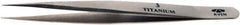 Aven - 4-7/8" OAL 3 Precision Tweezers - Fine Straight Point - Apex Tool & Supply