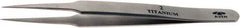 Aven - 4-3/4" OAL 2-SA Precision Tweezers - Fine Straight Point - Apex Tool & Supply