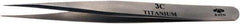 Aven - 4-1/4" OAL 3C Precision Tweezers - Fine Straight Point - Apex Tool & Supply