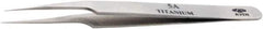 Aven - 4-1/2" OAL 5-SA Precision Tweezers - Straight, High Precision Tips - Apex Tool & Supply