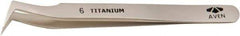 Aven - 4-1/4" OAL 6-SA Precision Tweezers - Bent Point - Apex Tool & Supply