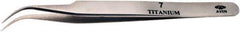 Aven - 4-3/4" OAL 7 Precision Tweezers - Curved Shape, 7A, Fine Tips - Apex Tool & Supply