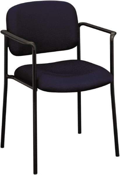 Basyx - Fabric Navy Stacking Chair - Black Frame, 23-1/4" Wide x 21" Deep x 32-3/4" High - Apex Tool & Supply