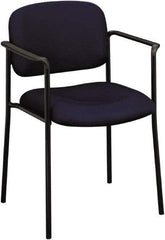 Basyx - Fabric Navy Stacking Chair - Black Frame, 23-1/4" Wide x 21" Deep x 32-3/4" High - Apex Tool & Supply