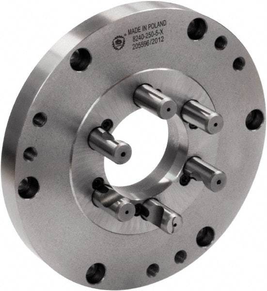Bison - Adapter Back Plate for 25" Diam Self Centering Lathe Chucks - D1-11 Mount, 7.5906" Through Hole Diam, 24.8031" OD, 0.2362" Flange Height, Cast Iron - Apex Tool & Supply
