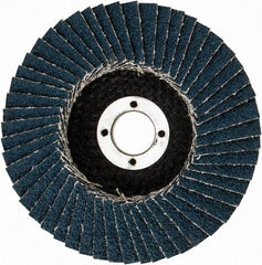 3M - 40 Grit, 4" Disc Diam, 5/8" Center Hole, Type 29 Zirconia Alumina Flap Disc - 13,300 Max RPM, Cloth Backing, Arbor Attaching System, Coated - Apex Tool & Supply