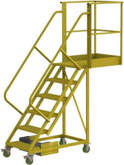 TRI-ARC - 102" 6 Step Configurable Cantilever Ladder - Unsupported, 300 Lb Capacity, 60" Platform Height, 30" Base Width x 82" Base Depth, Perforated Tread - Apex Tool & Supply