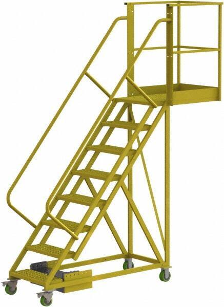 TRI-ARC - 122" 8 Step Configurable Cantilever Ladder - Unsupported, 300 Lb Capacity, 80" Platform Height, 30" Base Width x 99" Base Depth, Perforated Tread - Apex Tool & Supply