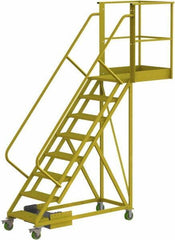 TRI-ARC - 122" 8 Step Configurable Cantilever Ladder - Unsupported, 300 Lb Capacity, 80" Platform Height, 30" Base Width x 99" Base Depth, Perforated Tread - Apex Tool & Supply