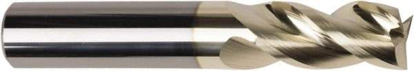 American Tool Service - 1/2", 2" LOC, 1/2" Shank Diam, 4" OAL, 3 Flute, Solid Carbide Square End Mill - Single End, ZrN Finish, Spiral Flute, Variable° Helix, Centercutting, Right Hand Cut, Right Hand Flute - Apex Tool & Supply