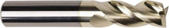 American Tool Service - 1/2", 2" LOC, 1/2" Shank Diam, 4" OAL, 3 Flute, Solid Carbide Square End Mill - Single End, ZrN Finish, Spiral Flute, Variable° Helix, Centercutting, Right Hand Cut, Right Hand Flute - Apex Tool & Supply