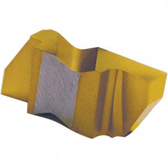 Tool-Flo - 2078FLG P Grade GP50C, 1.98mm Cutting Width Carbide Grooving Insert - 2.79mm Max Depth of Cut, Left Hand, 0.005 to 0.01" Corner Radius, TiN Finish - Apex Tool & Supply