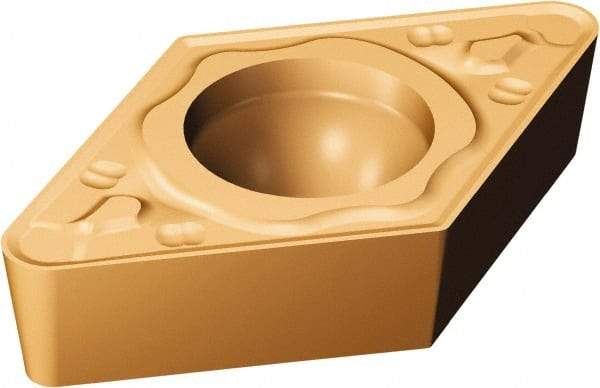Sandvik Coromant - DCMT32.53 MR Grade 2035 Carbide Turning Insert - TiAlN/TiN Finish, 55° Diamond, 3/8" Inscr Circle, 5/32" Thick, 3/64" Corner Radius - Apex Tool & Supply