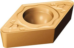 Sandvik Coromant - DCMT32.53 MR Grade 2035 Carbide Turning Insert - TiAlN/TiN Finish, 55° Diamond, 3/8" Inscr Circle, 5/32" Thick, 3/64" Corner Radius - Apex Tool & Supply