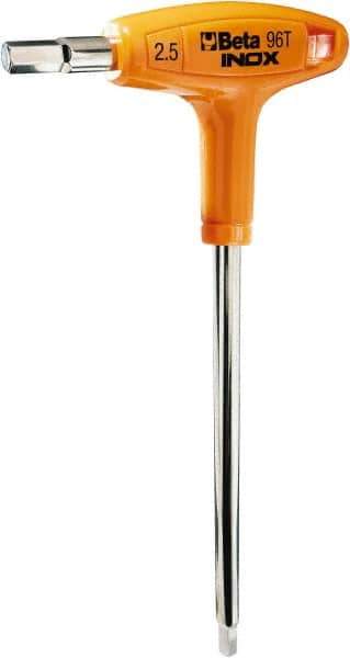 Beta - 6mm Hex, T-Handle Cushion Grip, Hex Key - 8-1/2" OAL, Stainless Steel, Metric System of Measurement - Apex Tool & Supply