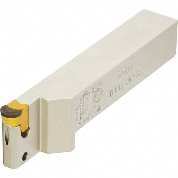 Iscar - External Thread, 0.4724" Max Depth of Cut, 135mm OAL, Right Hand Indexable Grooving Cutoff Toolholder - 20mm Shank Height x 20mm Shank Width, TAG Insert Style, TGBH Toolholder Style, Series Tang-Grip - Apex Tool & Supply