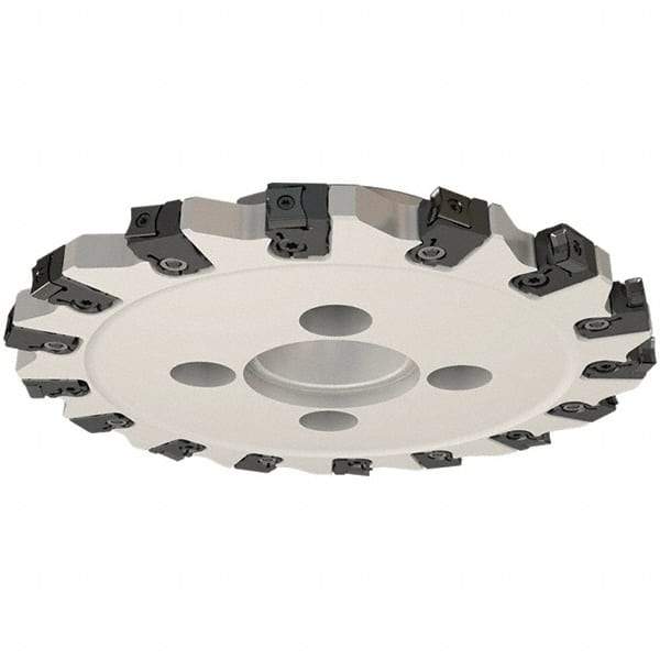 Iscar - Shell Mount B Connection, 0.5512" Cutting Width, 1-1/16" Depth of Cut, 100mm Cutter Diam, 1-1/16" Hole Diam, 6 Tooth Indexable Slotting Cutter - FDN-CALN11 Toolholder, LNHT 1106 PN-N HT, LNHT 1106 PN-R HT Insert - Apex Tool & Supply