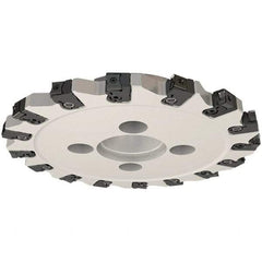Iscar - Shell Mount B Connection, 0.5512" Cutting Width, 1-1/16" Depth of Cut, 100mm Cutter Diam, 1-1/16" Hole Diam, 6 Tooth Indexable Slotting Cutter - FDN-CALN11 Toolholder, LNHT 1106 PN-N HT, LNHT 1106 PN-R HT Insert - Apex Tool & Supply