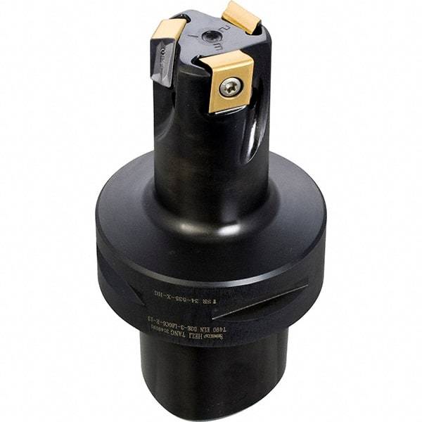 Iscar - 3 Inserts, 50mm Cut Diam, 22mm Arbor Diam, 10mm Max Depth of Cut, Indexable Square-Shoulder Face Mill - 0° Lead Angle, 57mm High, HSM90S APCR 1405.. Insert Compatibility, Through Coolant, Series Helialu - Apex Tool & Supply