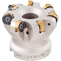 Iscar - 3" Cut Diam, 0.236" Max Depth, 1" Arbor Hole, 8 Inserts, H606 RXCU 1206-AX.. Insert Style, Indexable Copy Face Mill - H606 FR-12 Cutter Style, 2" High, Through Coolant, Series Helido - Apex Tool & Supply