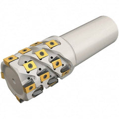 Iscar - 25mm Cut Diam, 30mm Max Depth of Cut, 25mm Shank Diam, 100mm OAL, Indexable Square Shoulder End Mill - T490 LN.. Inserts, Cylindrical Shank, 0° Lead Angle, Through Coolant, Series Helitang - Apex Tool & Supply