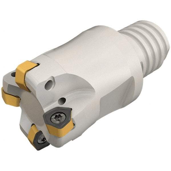 Iscar - 25mm Cut Diam, 0.031" Max Depth, T15 Modular Connection Indexable High-Feed End Mill - Screw Holding Method, H600 WXCU Insert, FF EWX-MM Toolholder, Through Coolant - Apex Tool & Supply