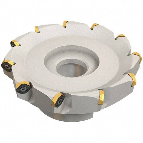 Iscar - 89.4mm Cut Diam, 27mm Arbor Hole, 4.6mm Max Depth of Cut, 50° Indexable Chamfer & Angle Face Mill - 8 Inserts, IQ845 SYHU 07.. Insert, Right Hand Cut, Through Coolant, Series DoveIQMill - Apex Tool & Supply