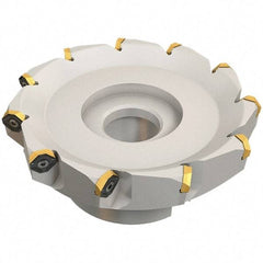 Iscar - 89.4mm Cut Diam, 27mm Arbor Hole, 4.6mm Max Depth of Cut, 50° Indexable Chamfer & Angle Face Mill - 8 Inserts, IQ845 SYHU 07.. Insert, Right Hand Cut, Through Coolant, Series DoveIQMill - Apex Tool & Supply