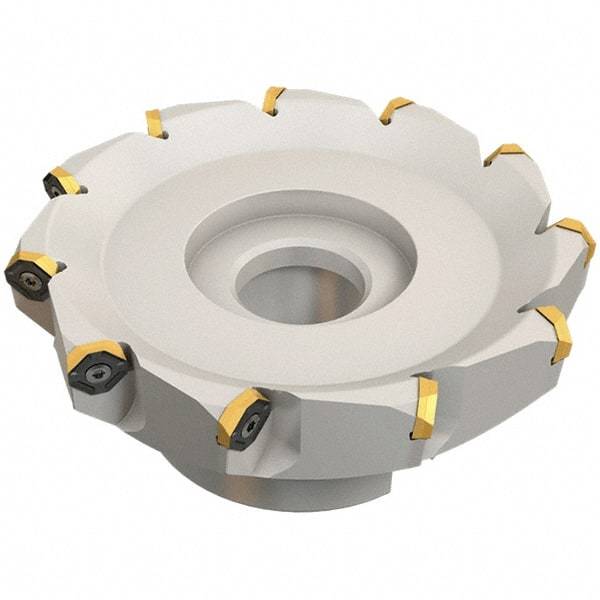 Iscar - 134.4mm Cut Diam, 40mm Arbor Hole, 4.6mm Max Depth of Cut, 50° Indexable Chamfer & Angle Face Mill - 9 Inserts, IQ845 SYHU 07.. Insert, Right Hand Cut, Through Coolant, Series DoveIQMill - Apex Tool & Supply