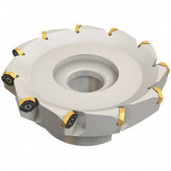 Iscar - 134.4mm Cut Diam, 40mm Arbor Hole, 4.6mm Max Depth of Cut, 50° Indexable Chamfer & Angle Face Mill - 12 Inserts, IQ845 SYHU 07.. Insert, Right Hand Cut, Through Coolant, Series DoveIQMill - Apex Tool & Supply