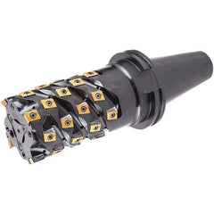 Iscar - 24 Inserts, 80mm Cut Diam, 32mm Arbor Diam, 70mm Max Depth of Cut, Indexable Square-Shoulder Face Mill - 0° Lead Angle, 95mm High, T490 LN.. Insert Compatibility, Through Coolant, Series Helitang - Apex Tool & Supply